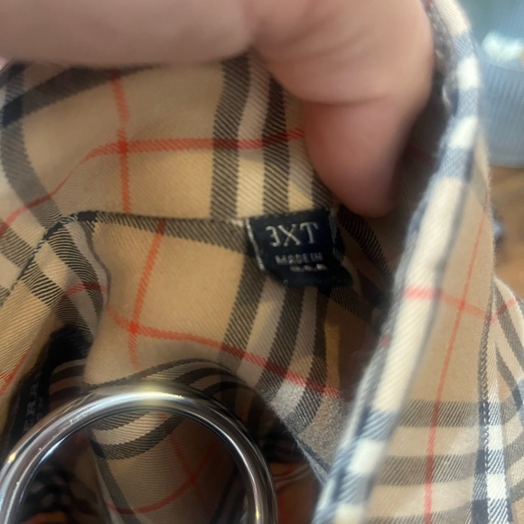 Burberry Beige and Black Plaid Button Down Shirt - Picture 9 of 9
